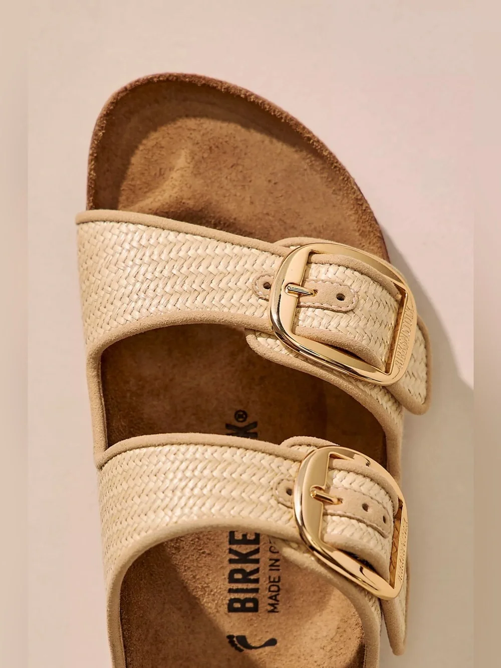 Birkenstock Arizona Raffia Big Buckle Sandals - Picture 1 of 7